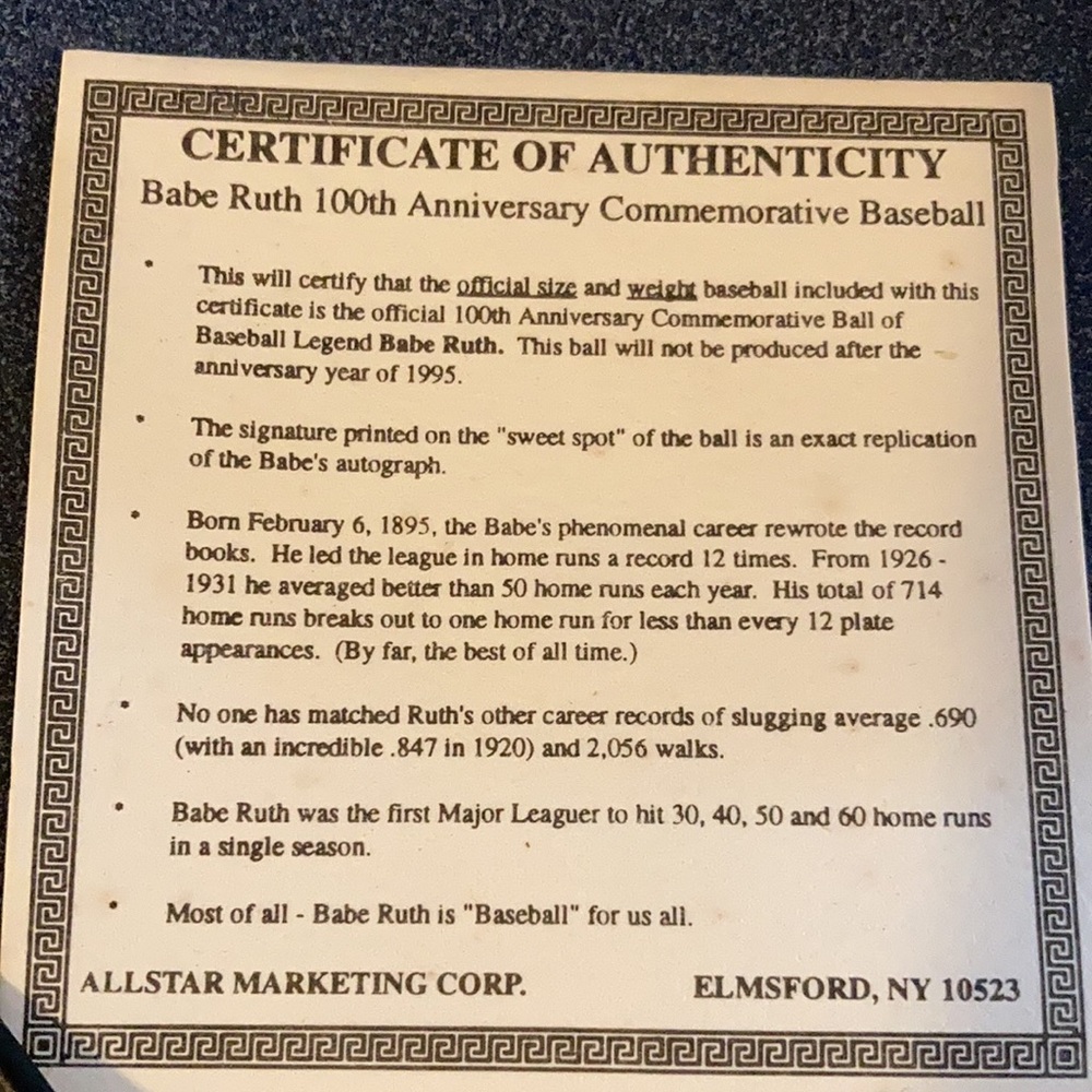 Babe Ruth Commemorative Baseball - image 5
